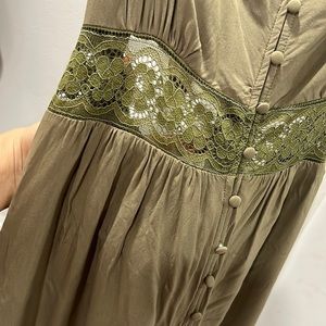 Olive green Open back maxi dress.